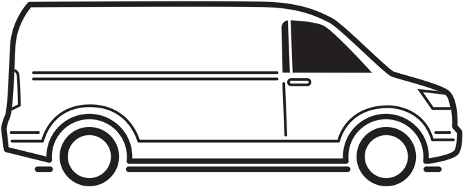Blank Van Clip Art - Van Car Clip Art Black And White (800x300)