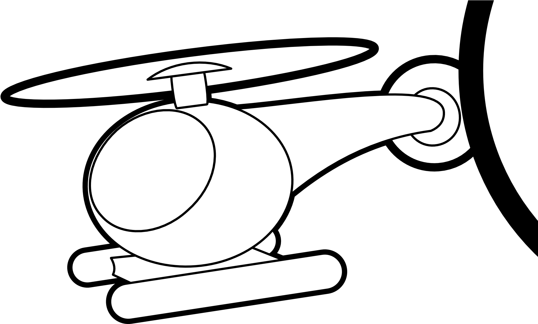 Radio - Clipart - Black - And - White - Helicopter Clip Art Black And White (1979x1339)