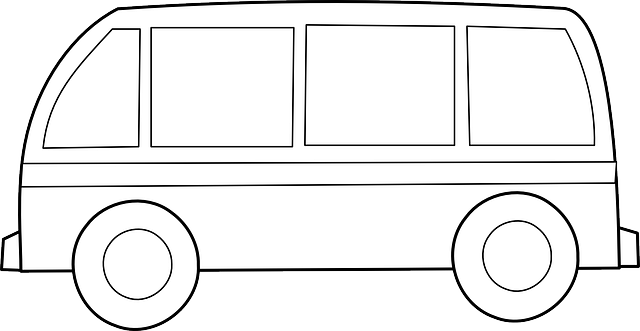 Vintage Bus, Van, Vw, Automobile, Car, Vehicle, Vintage - รูป รถ การ์ตูน ขาว ดำ (640x331)