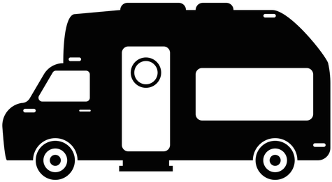Camper Van Flat Icon Transparent Png - Campervan (570x310)