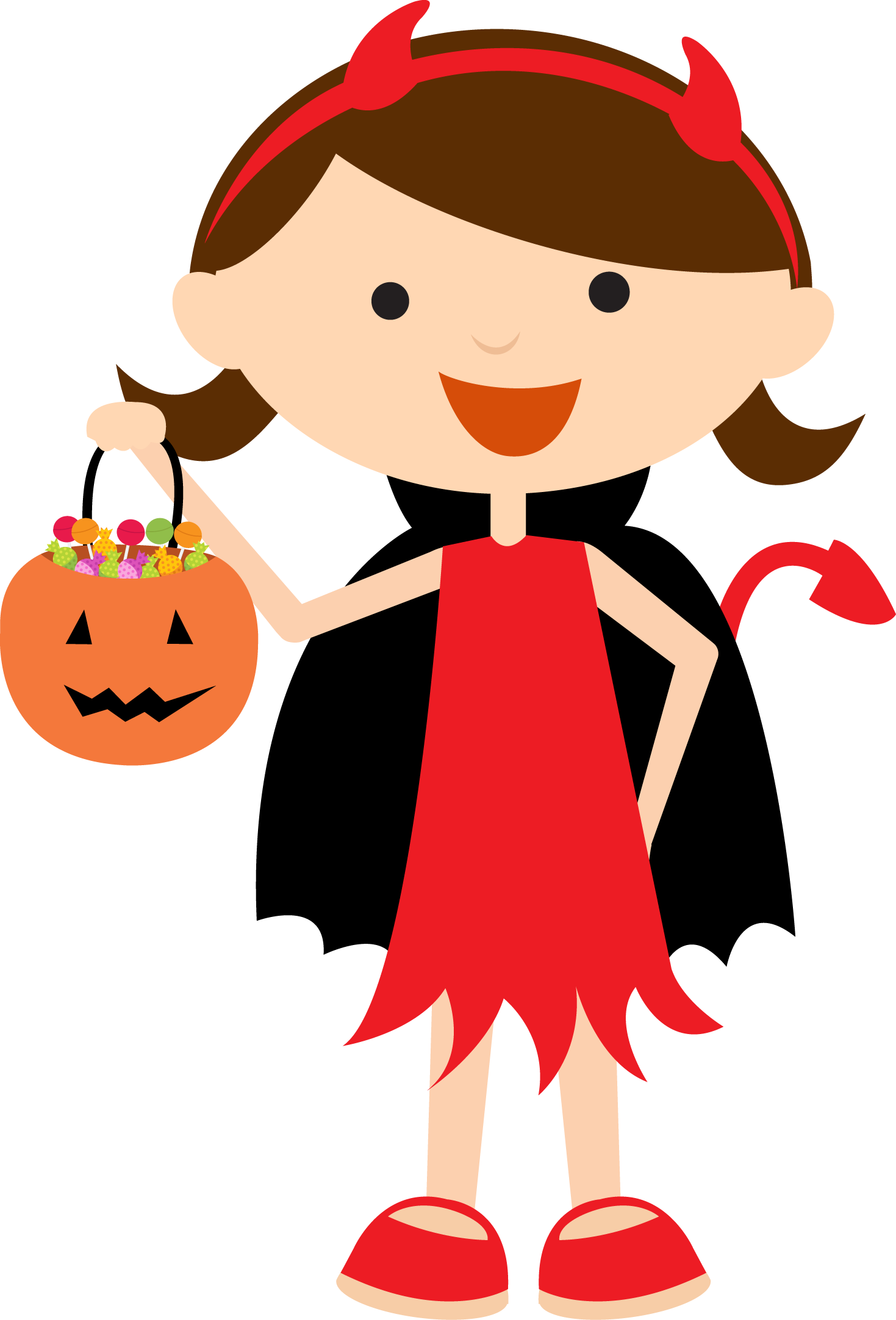 Halloween - Bdhalloweentrickortreat3 - Minus - Clip Art Halloween Girl (1469x2165)