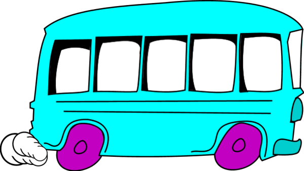 Yellow Bus Clipart - Cartoon Moving Bus Png (600x338)