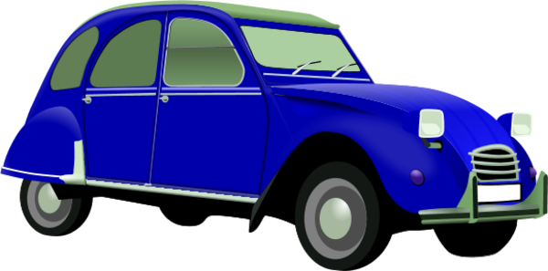 Blue Vw Classic Car Clipart Cliparts And Others Art - Clipart 2cv (600x297)
