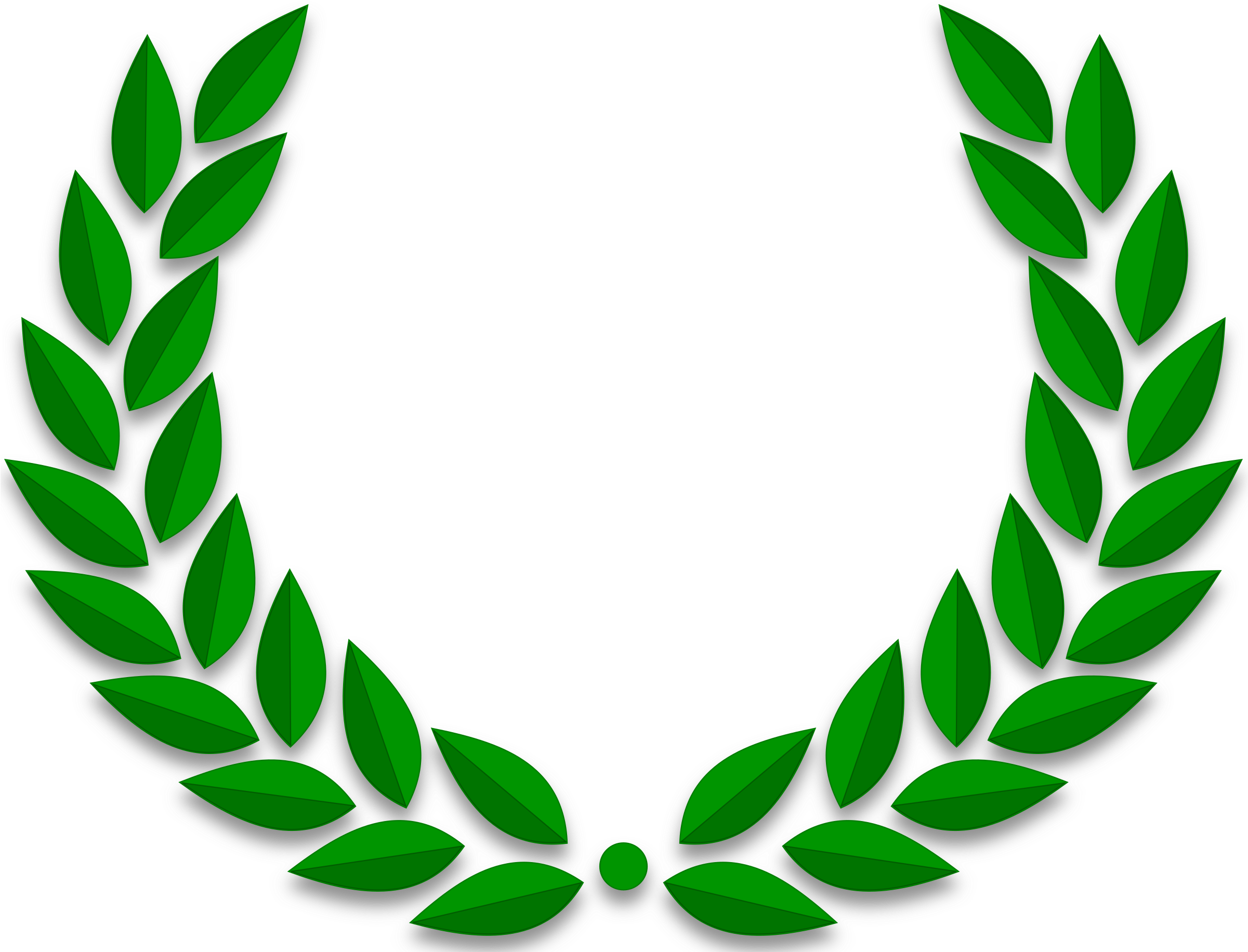 Gold Leaf Wreath Clipart - Green Laurel Leaves Vector (800x613)