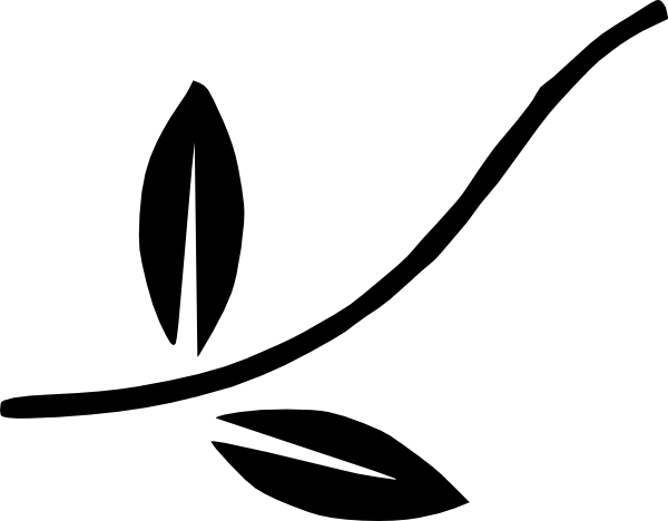 Leaves With Branch Clipart (600x468)