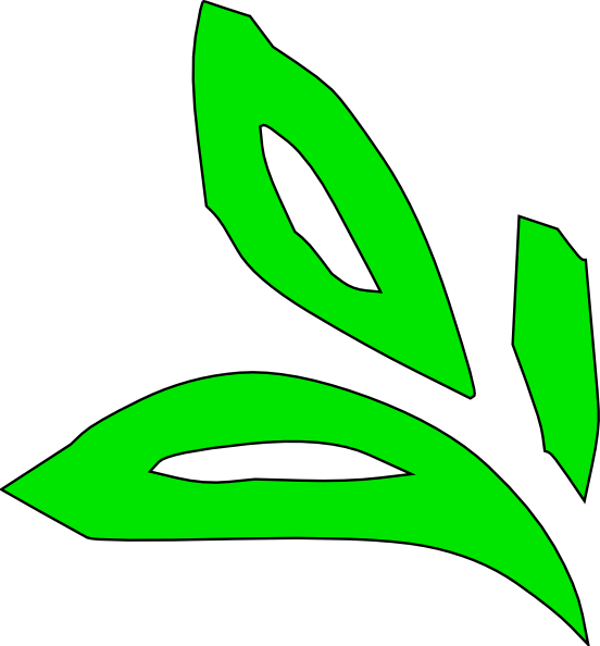 Green Plant Leaves Clip Art At Clker - Clip Art (552x594)
