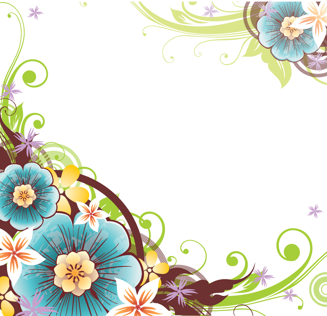 Flowers Borders Png Hd - Flower Vector Border Png (1076x1039)