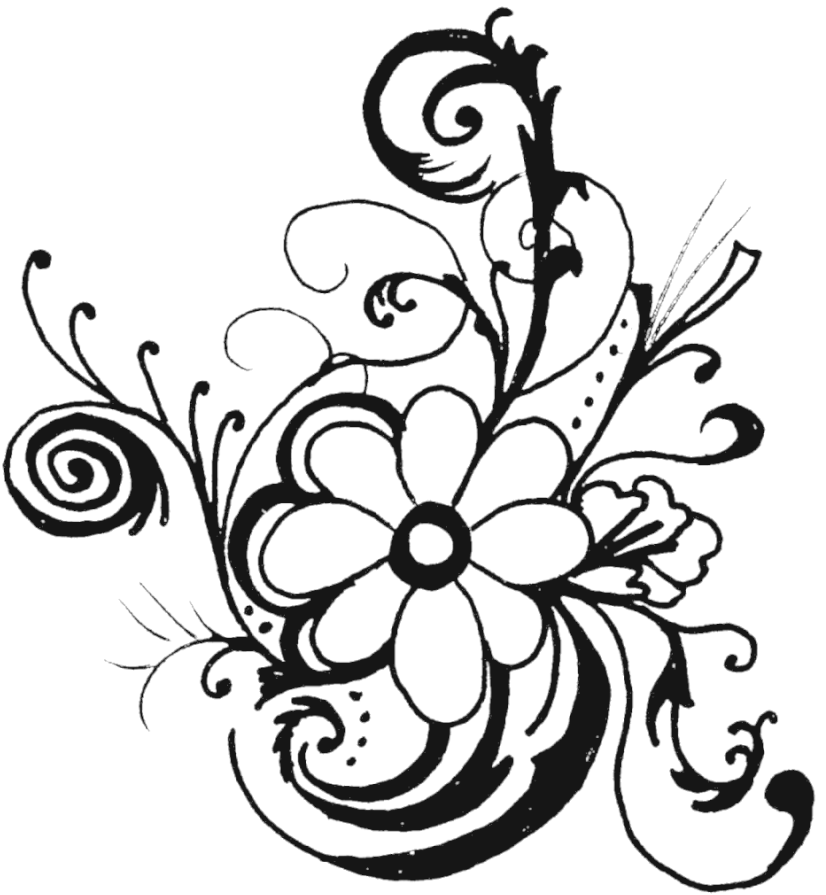 Clip Art Of Flowers - Wedding Flowers Clip Art Black And White (830x907)