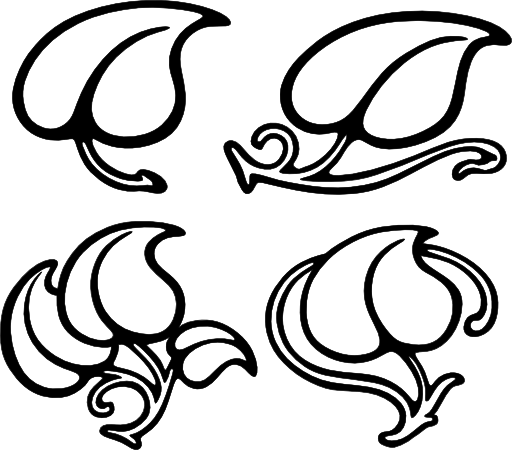 Leaf Designs - تصميمات ابيض و اسود (512x450)