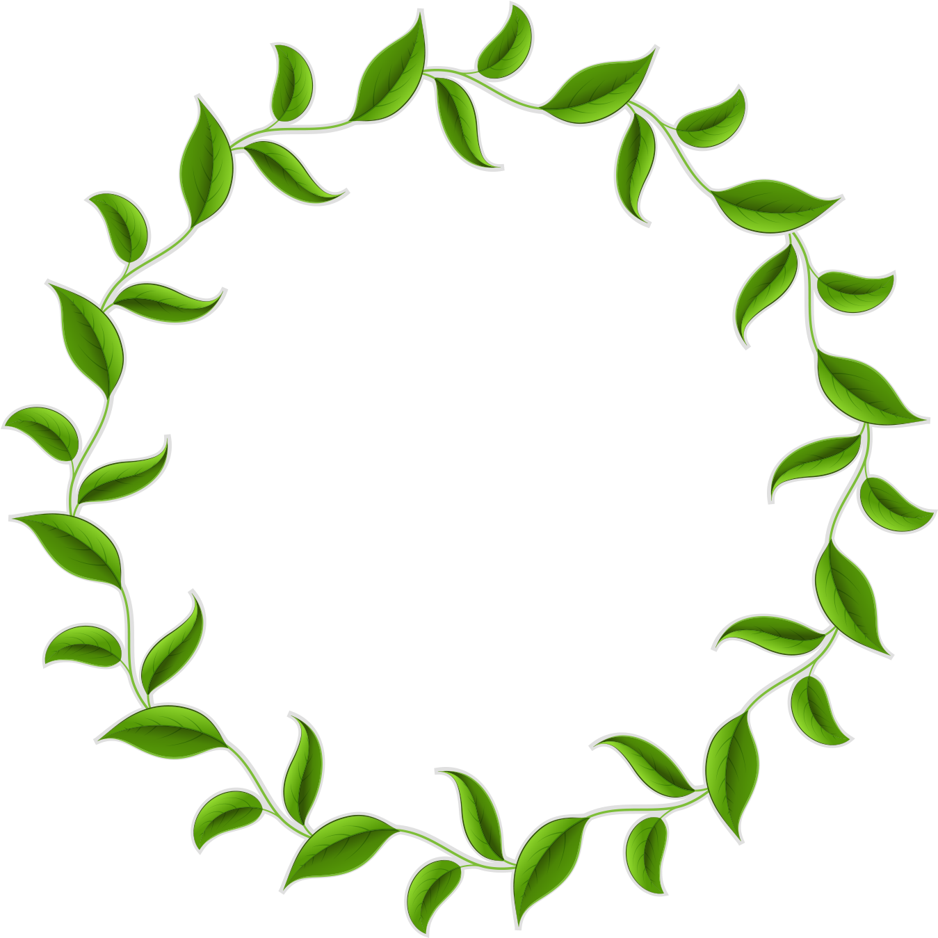 Tea Leaf Circle Wreath Clip Art - Leaf Circle Border Png (1490x1416)