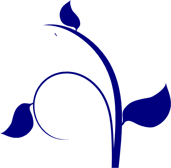 Leaf Swirl Blue Svg Clip Arts 600 X 590 Px - Flower Vine Clip Art (600x590)