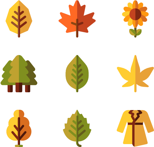 Autumn Leaves Flat Icon Pack - Autumn Leaves Flat Icon Pack (600x564)