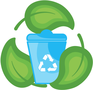 Can Recycle With Natural Leaves Design - Illustration (550x550)