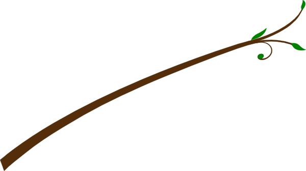 Branch With Leaves Clip Art - Branch Line Clipart (600x336)