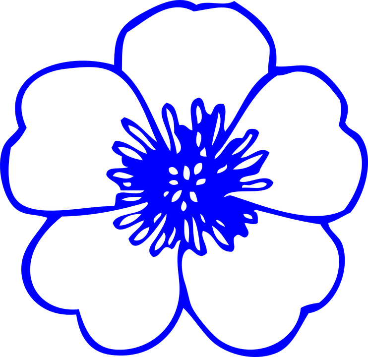 Blue Flower Clipart - Flower Clip Art Free (742x720)