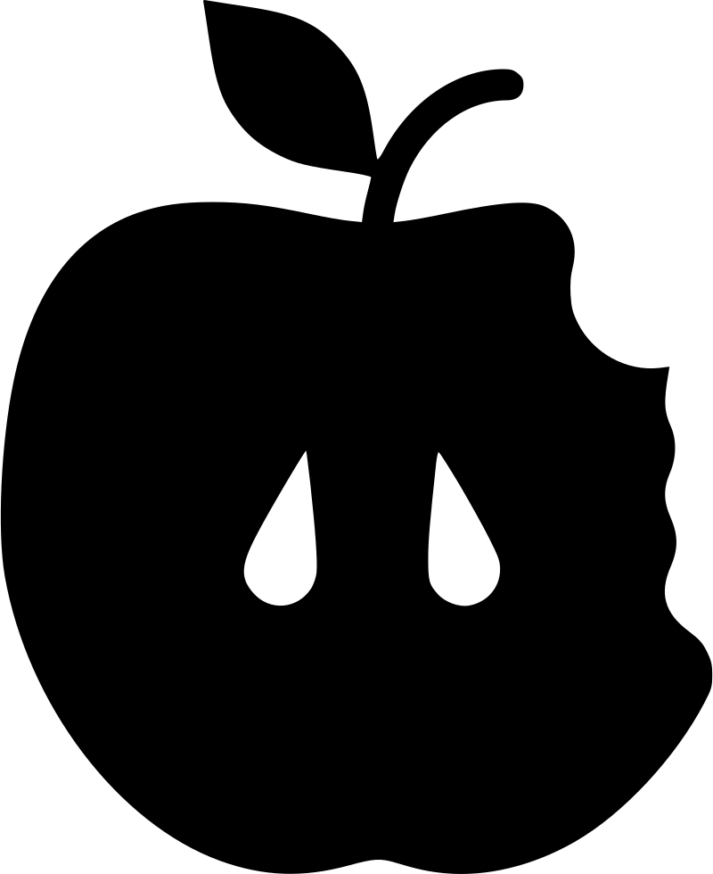 Apple Black Silhouette With A Leaf Comments - Bauble Silhouette (786x980)