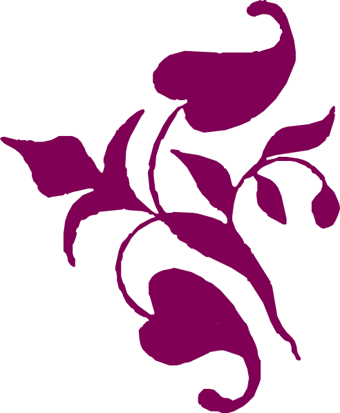 Leaves Decoration Purple Clip Art - Stencilmania (492x598)