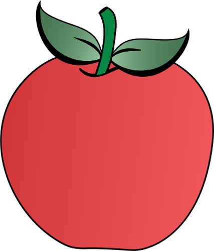 Vector Clip Art Of Two Leaves Apple Public Domain Vectors - Apple (516x596)