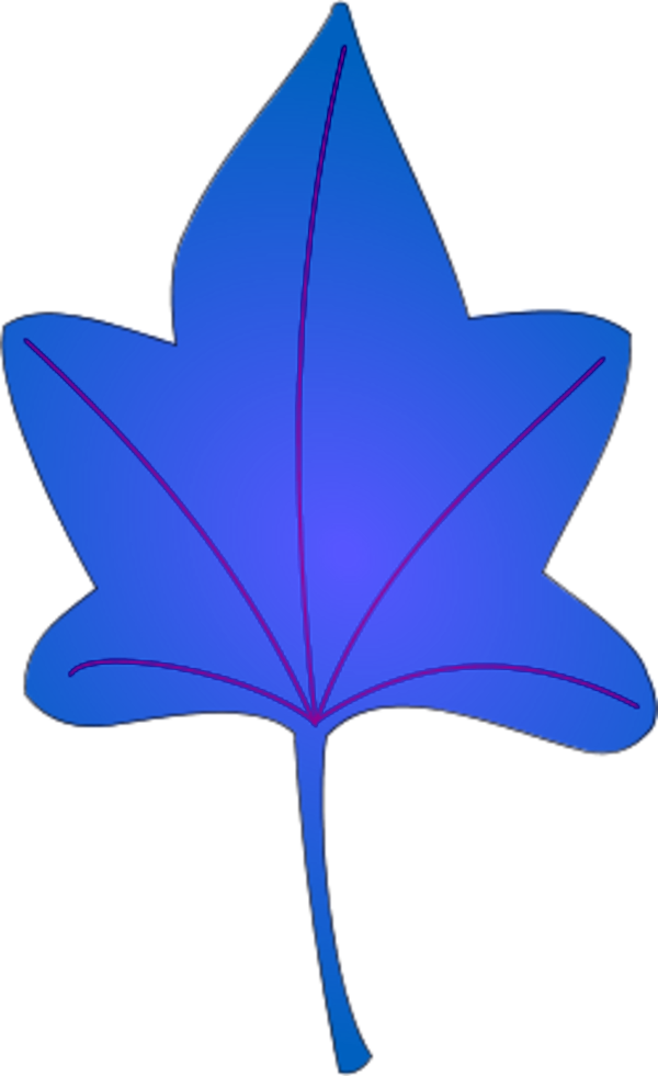 Yellow Brown Autumn Leaf Clipart - Blue Leaf Clipart (600x981)