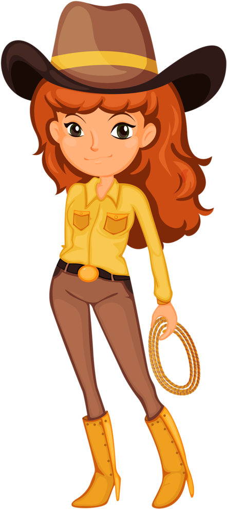 Cowboy E Cowgirl - Cartoon Cowgirl (533x1024)