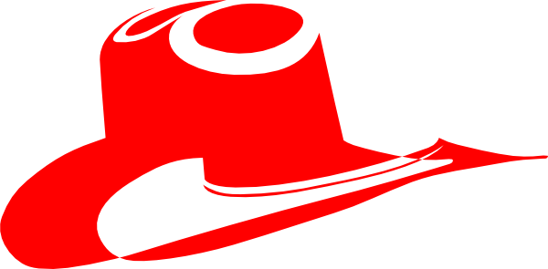 Red Clipart Cowgirl Hat - Black Cowboy Hat Clip Art (600x295)