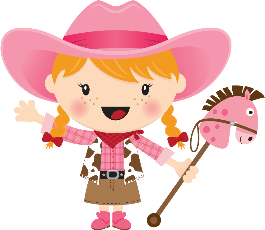 Stick Horses, Cowgirl Party, Printables, Blonde Hair, - Red Western Square Fridge Magnet (personalized) (900x744)