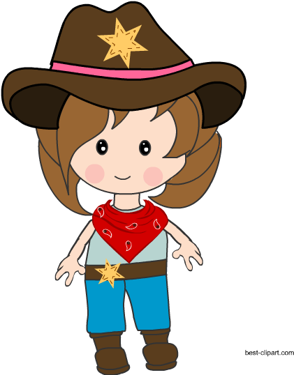 Cowgirl Standing In Western Dress Clipart - Clip Art (550x550)