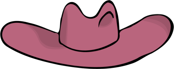 Pink Cowboy Hat Clipart - Cartoon Cowboy Hat Shower Curtain (600x239)