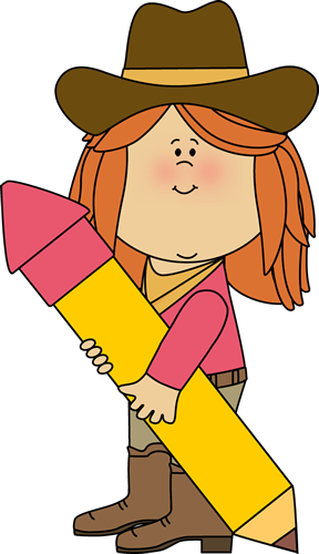 Western Clipart Kid - Riding A Horse Clipart (288x500)