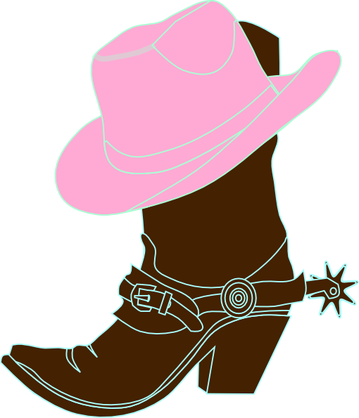 Cowboy Clipart Free Download - Cowgirl Boot And Hat (510x595)