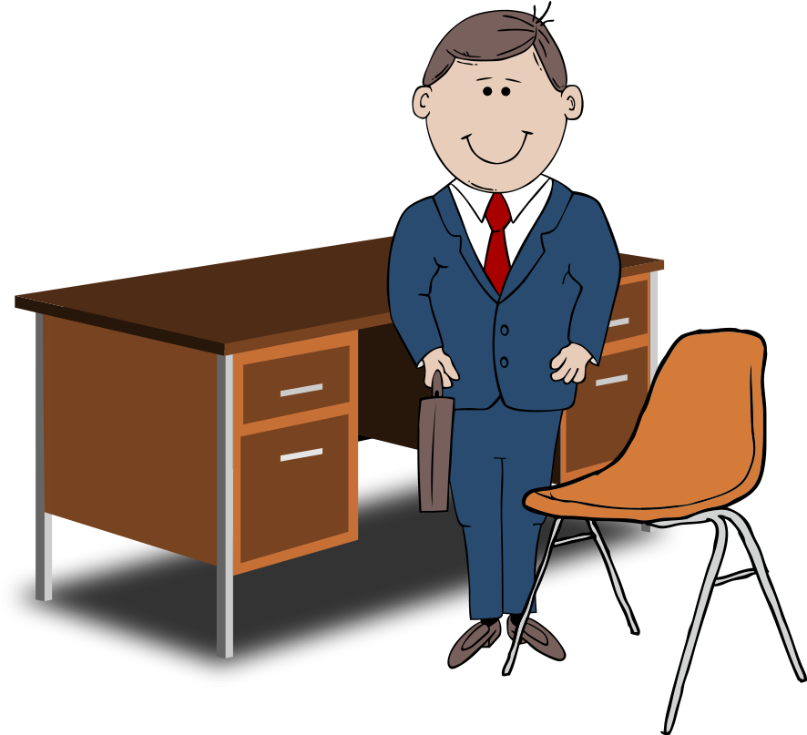 Director Free To Use Clip Art Wikiclipart Clipart School - Jobs Spanish Coloring Book [book] (900x806)
