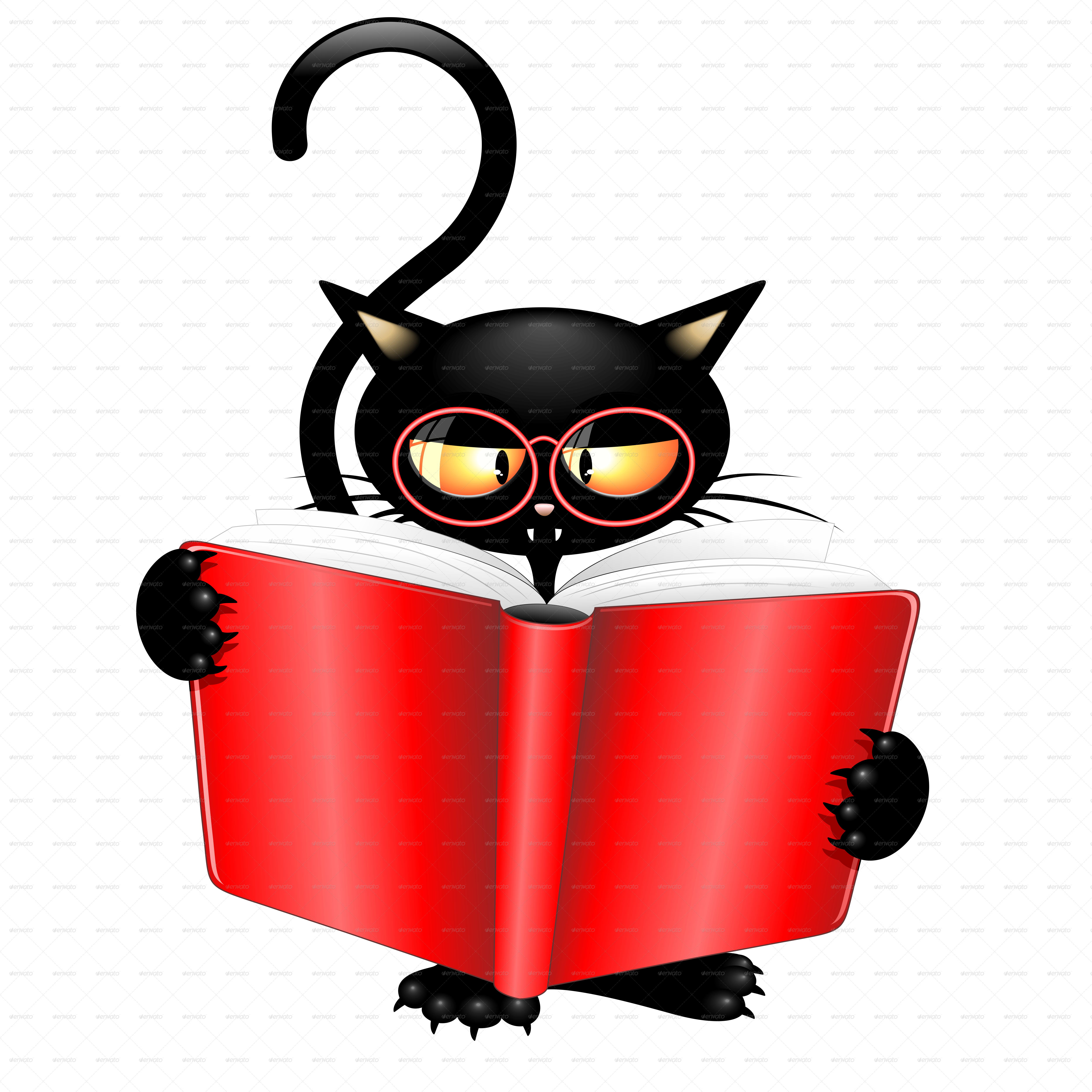 Cat Cartoon Back To School-jpg 2000 - Black Cat Book Characters (5000x5000)