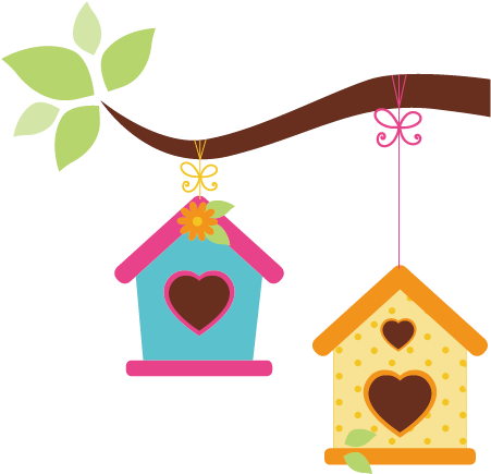 Bird House Garden Clip Art - House Bird Clipart (572x561)