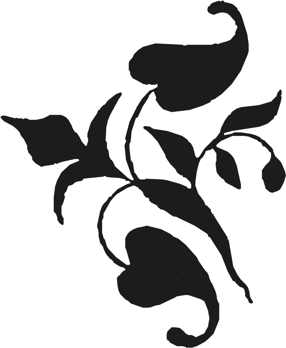 Ornamental Vine Leaves - Leaves Clip Art (958x1171)