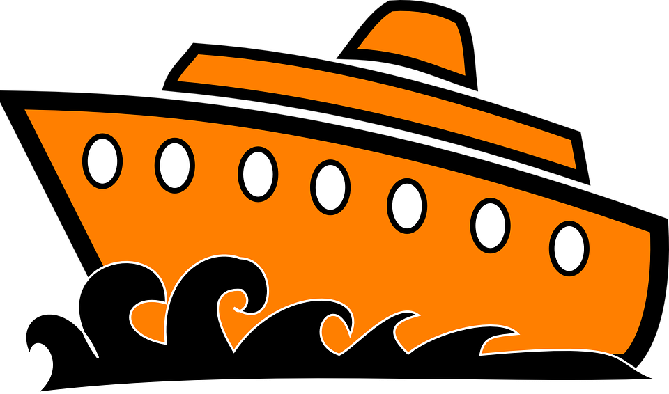 Cruise Ship Clip Art Profile School - Orange Ship Clipart (1280x755)