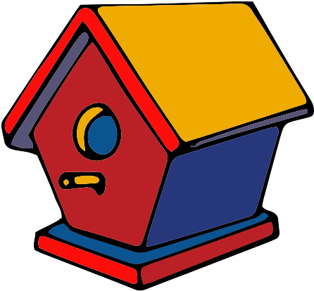 Drawing Of A Birdhouse - Birdhouse Png (445x426)