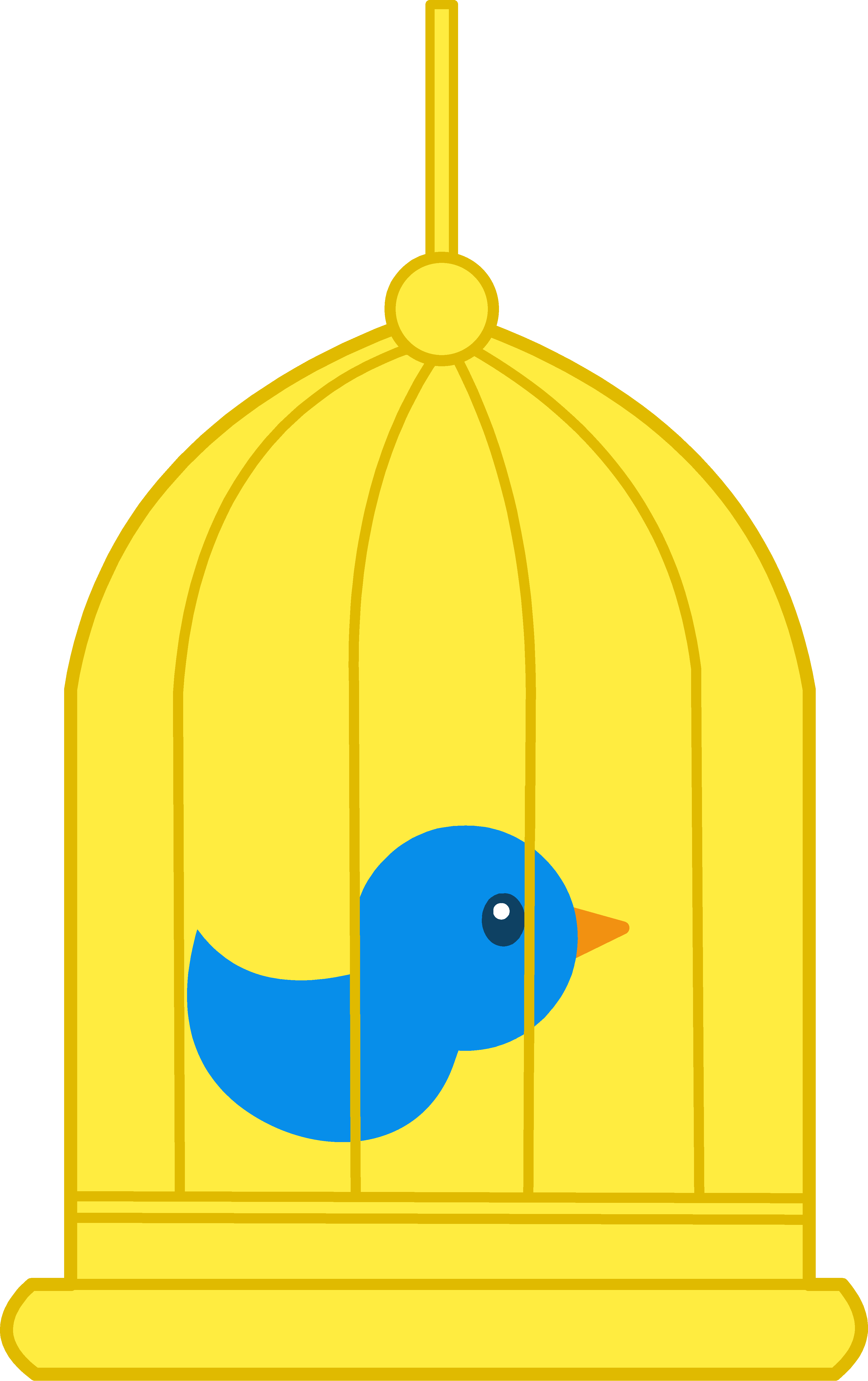 Birdhouse Clipart - Bird In Cage Clipart (3587x5705)