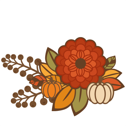 Fall Flower Group Title Svg Cutting File For Scrapbooking - Free Fall Flower Clipart (432x432)
