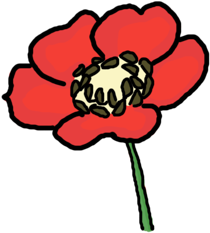 Poppy Flower Clipart - Easy To Draw Poppy (549x532)