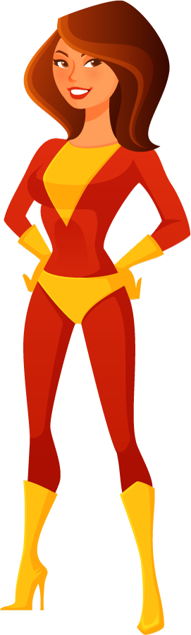 Girl Super Hero Clip Art - Female Superhero Clipart Transparent (271x900)