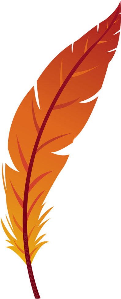 Feather By Pumpkinquartz - Orange Feather Png (707x1131)