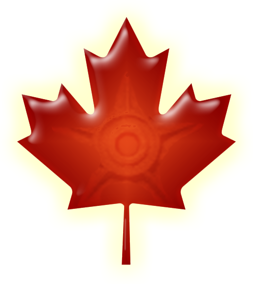 Red Wiki-maple Leaf - American Flag And Canadian Flag (520x582)