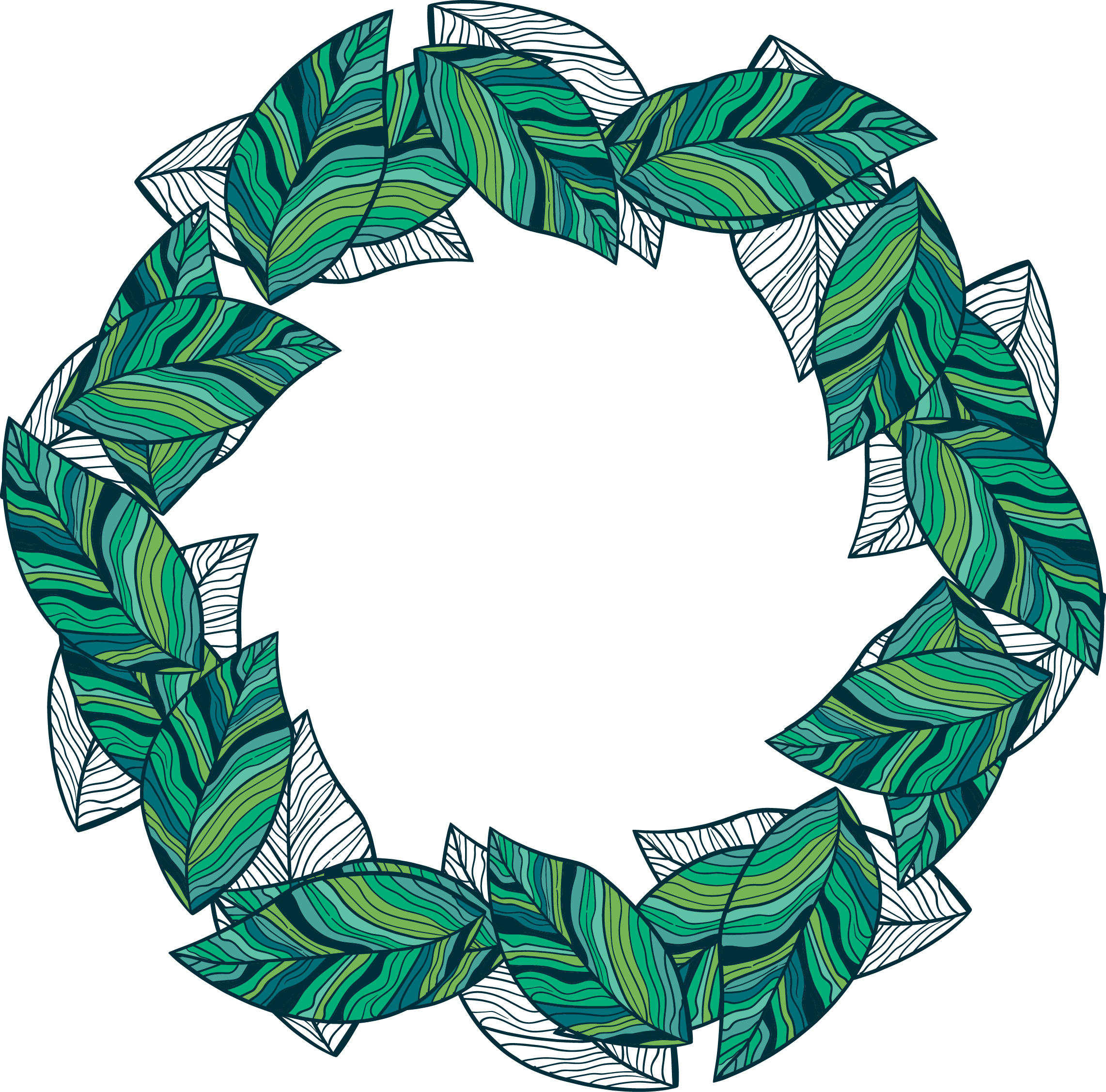 Leaf Garland Wreath - Garland (2283x2253)