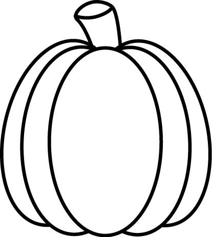 Black And White Autumn Pumpkin Clip Art - Pumpkin (414x464)