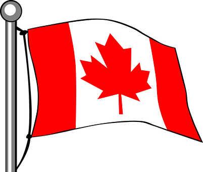 Canada Flag Maple Leaf Flying Canadian Pol - Canada Flag Cartoon (402x340)