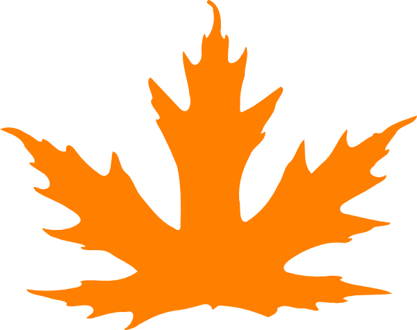 Bright Orange Leaf Clip Art - Maple Leaf Clip Art (600x475)