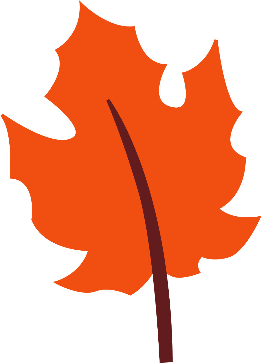 Fall Leaves Free Clip Art - Orange Fall Leaf Clipart (1092x1508)