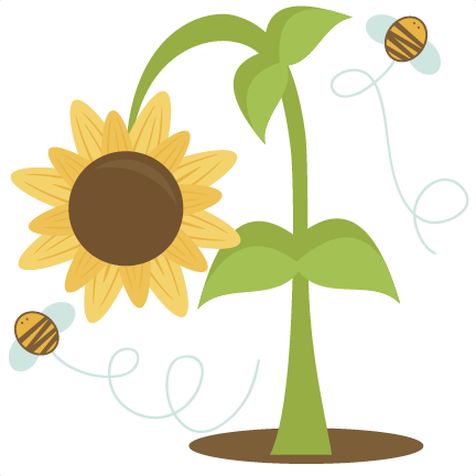 Cute Sunflower Clipart - Miss Kate Bee Clipart (432x432)