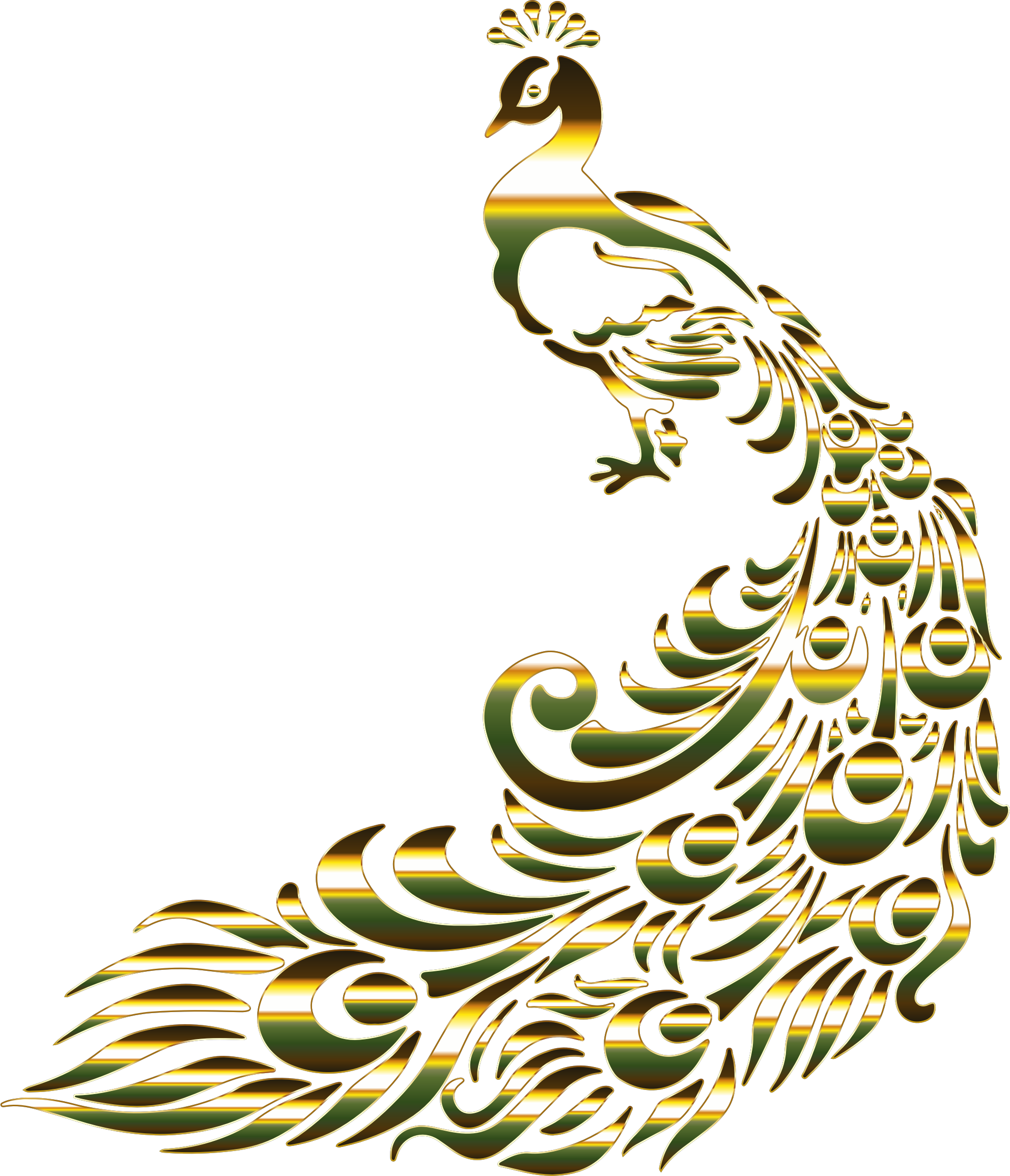 Big Image - Transparent Background Gold Peacock (1984x2310)