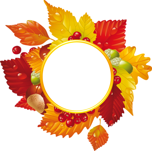 Őszi Levelek A Díszítés Iskolai Tábla Vagy Egy Óvodai - Round Frame Large (500x497)
